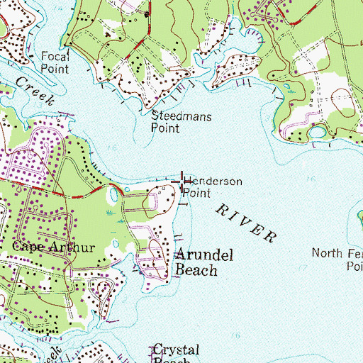 Topographic Map of Henderson Point, MD