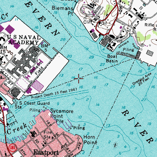Topographic Map of Spa Creek, MD
