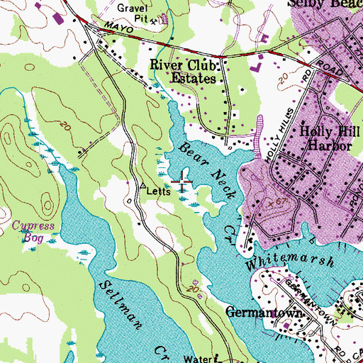 Topographic Map of Bear Neck Marsh, MD