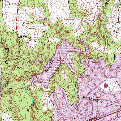 Topographic Map of Lake Bernard Frank, MD