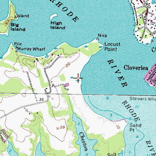 Topographic Map of Canninghouse Cove Marsh, MD