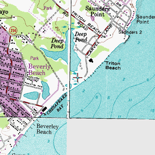 Topographic Map of Deep Pond Marsh, MD
