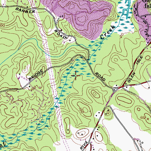 Topographic Map of Flat Creek Marsh, MD