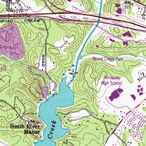 Topographic Map of Broad Creek Marsh, MD