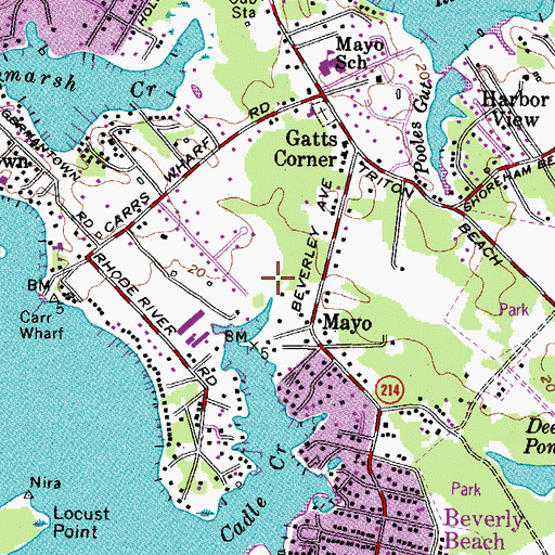 Topographic Map of Cadle Creek Marsh, MD