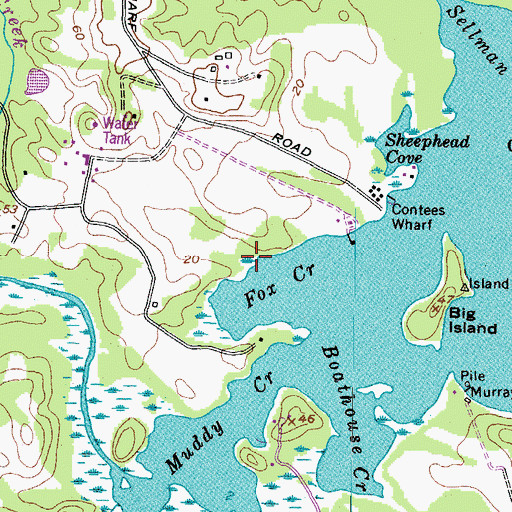 Topographic Map of Fox Creek Marsh, MD