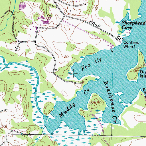 Topographic Map of Fox Marsh, MD