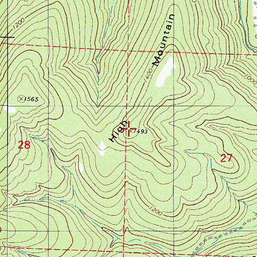 Topographic Map of High Mountain, AR