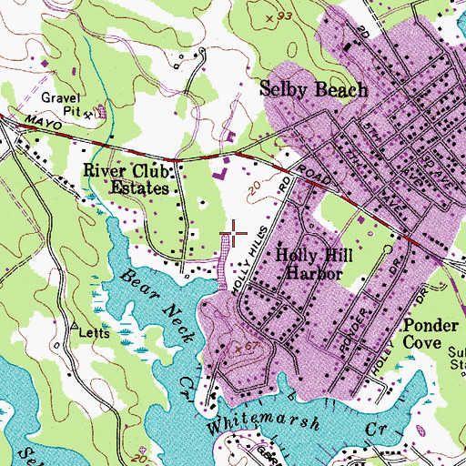 Topographic Map of Holly Hills Marsh, MD