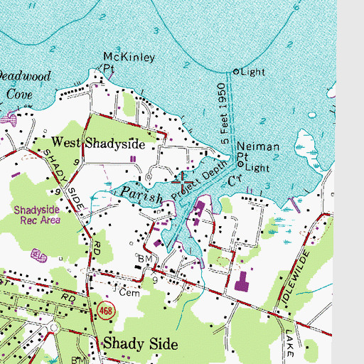 Topographic Map of Jack Creek Marsh, MD