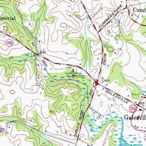 Topographic Map of Lerch Creek Marsh, MD