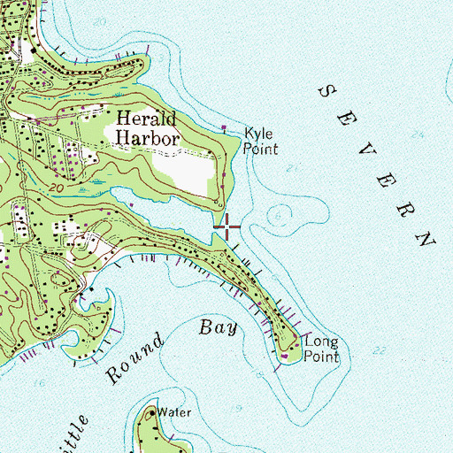 Topographic Map of Old Place Creek, MD