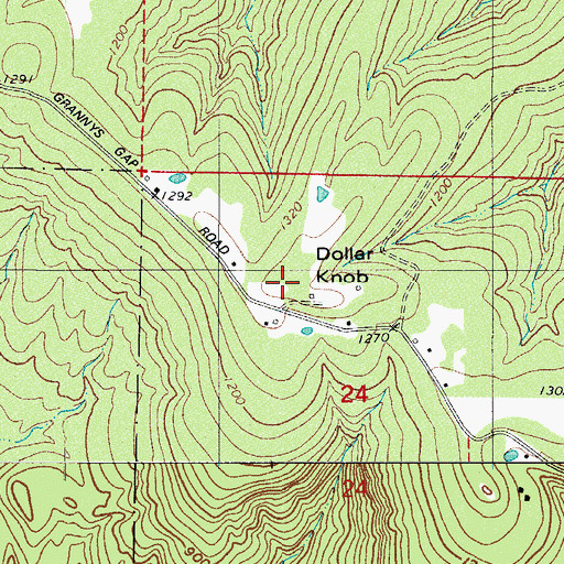 Topographic Map of Dollar Knob, AR