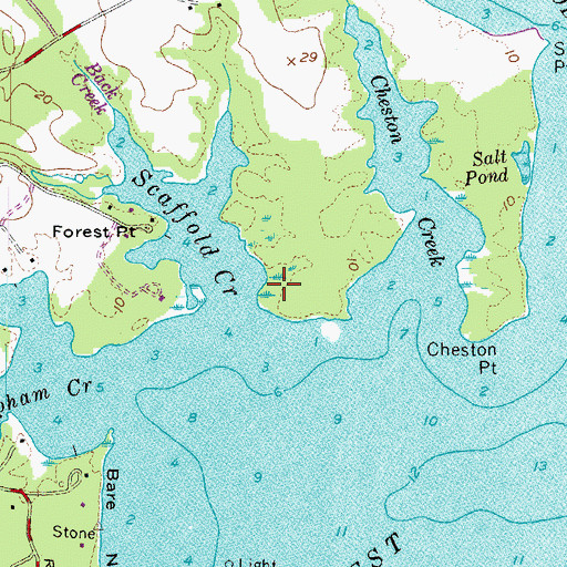 Topographic Map of Scaffold Point Marsh, MD