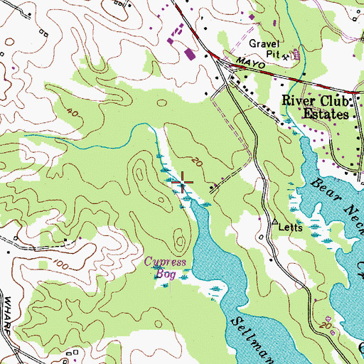 Topographic Map of Sellman Creek Marsh, MD