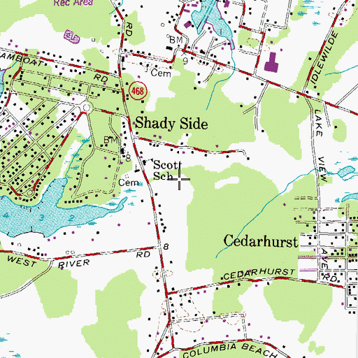 Topographic Map of Snug Harbor Marsh, MD