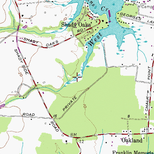 Topographic Map of West Creek Marsh, MD