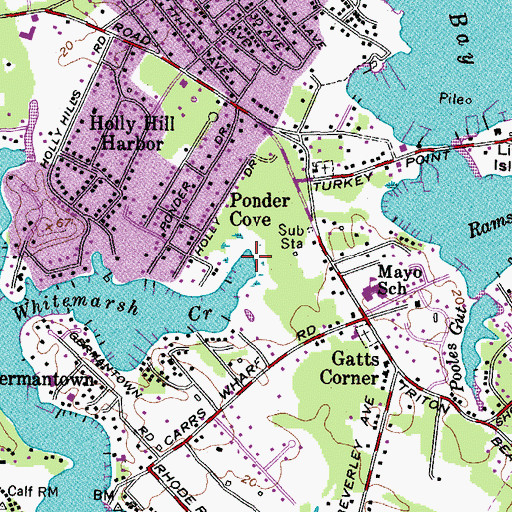 Topographic Map of White Marsh, MD