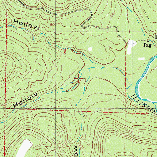 Topographic Map of Grannys Gap Hollow, AR