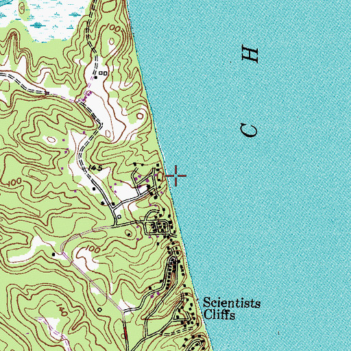Topographic Map of Calvert Cliffs, MD