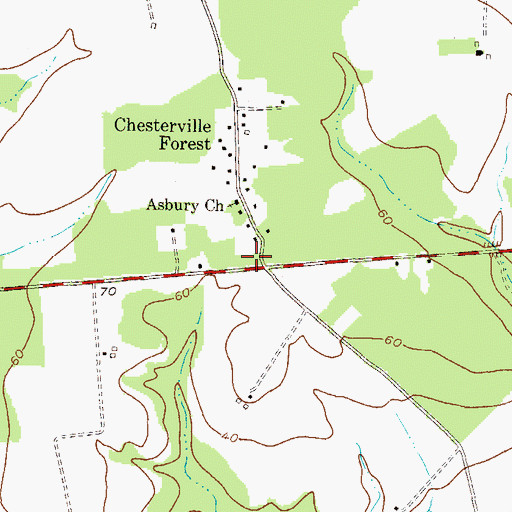 Topographic Map of Asbury Methodist Cemetery, MD