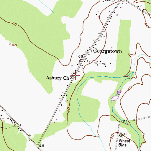 Topographic Map of Asbury Methodist Cemetery, MD