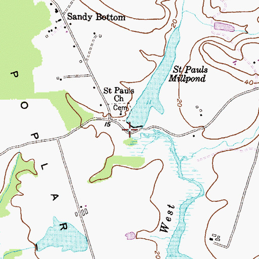 Topographic Map of Blackstone Mill (historical), MD