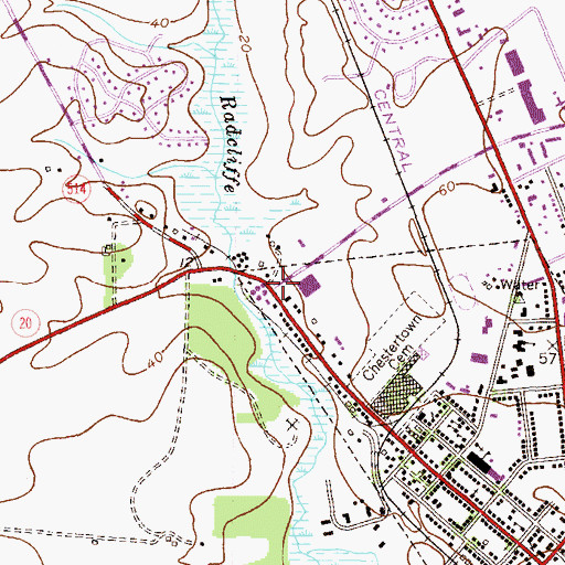 Topographic Map of Calvert Heights, MD