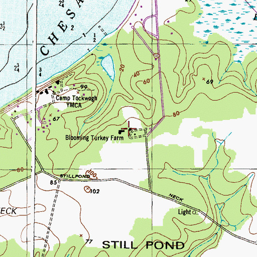 Topographic Map of Camp Echo Hill, MD