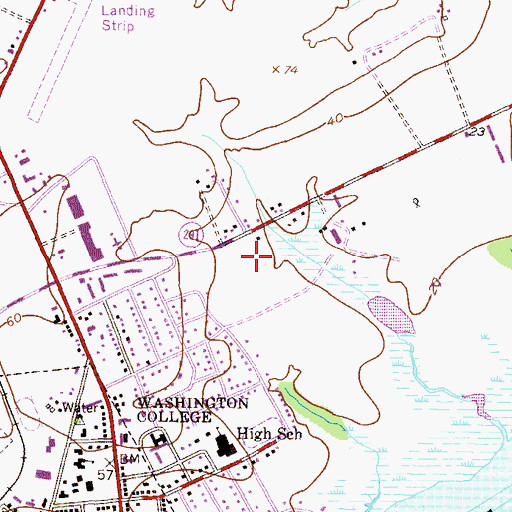 Topographic Map of Chestertown Baptist Church, MD
