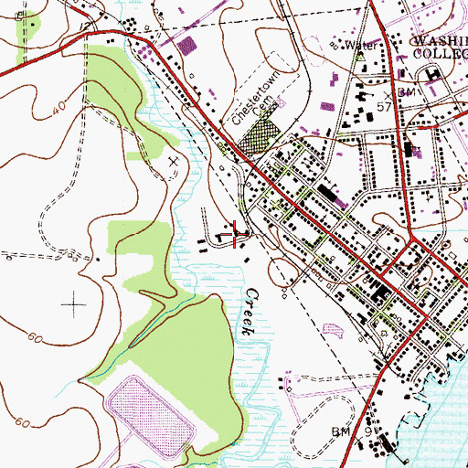 Topographic Map of Chestertown Business Park, MD