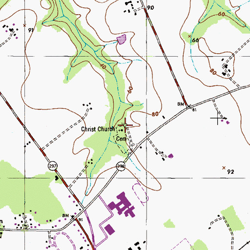 Topographic Map of Christ Episcopal Cemetery, MD