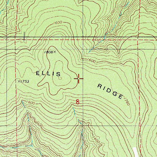 Topographic Map of Ellis Ridge, AR