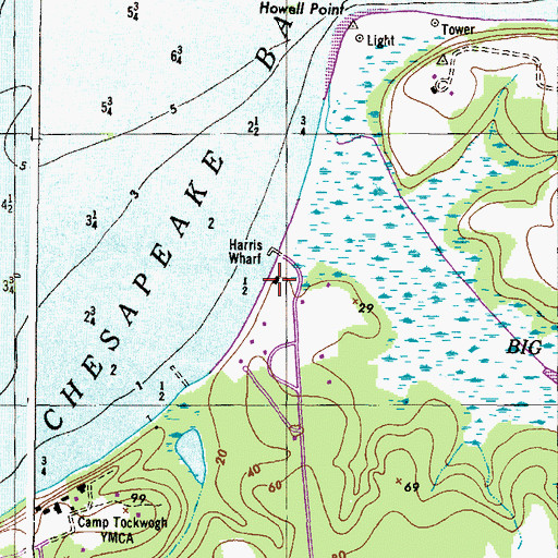 Topographic Map of Echo Hill, MD