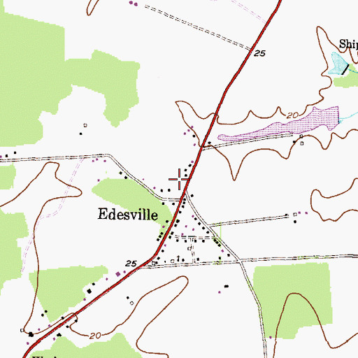 Topographic Map of Edesville Park, MD
