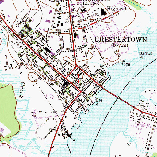 Topographic Map of Emmanuel Episcopal Church, MD