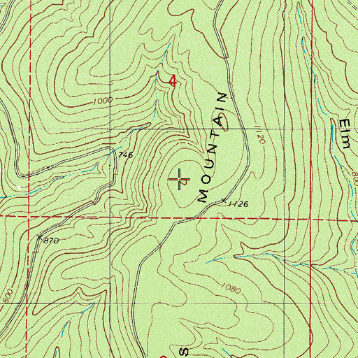Topographic Map of Adams Mountain, AR
