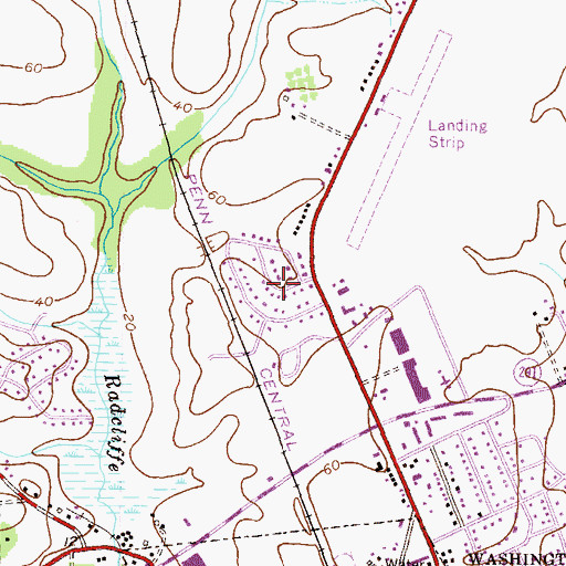 Topographic Map of Foxley Manor, MD