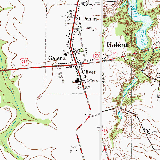 Topographic Map of Galena Middle School, MD
