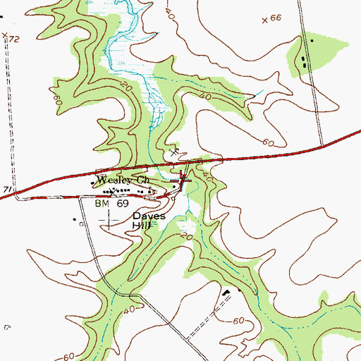 Topographic Map of Gooding Mill (historical), MD