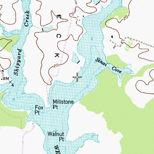 Topographic Map of Grove Wharf (historical), MD