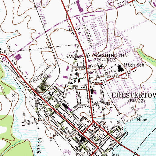 Topographic Map of Clifton M Miller Library, MD