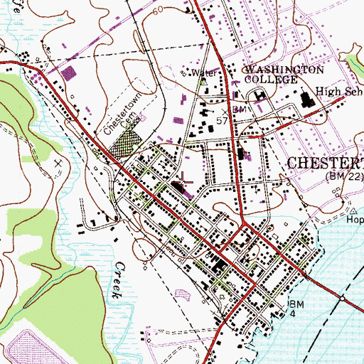 Topographic Map of Garnett High School (historical), MD