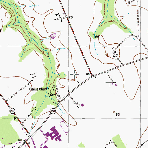 Topographic Map of Kent Airport (historical), MD