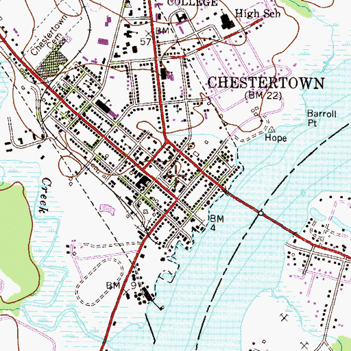 Topographic Map of Kent County Courthouse, MD