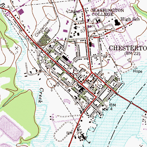 Topographic Map of Kent County Public Library, MD