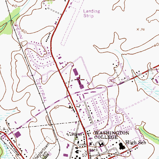 Topographic Map of Kent Plaza Shopping Center, MD