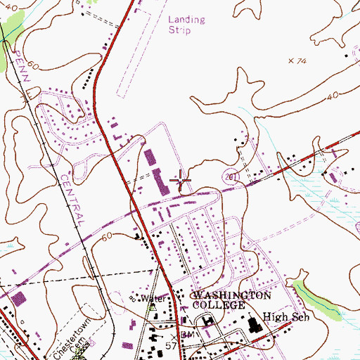 Topographic Map of Magnolia Hall Nursing Home, MD