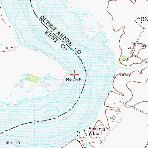 Topographic Map of Melton Point, MD
