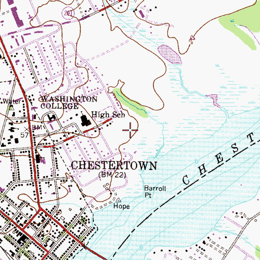 Topographic Map of Mile Tree Village, MD